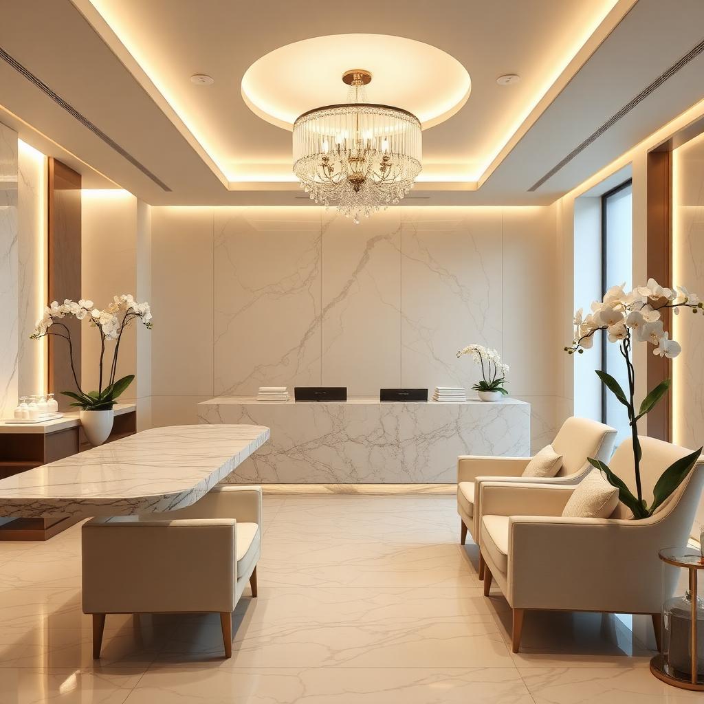 Elegant marble reception lounge